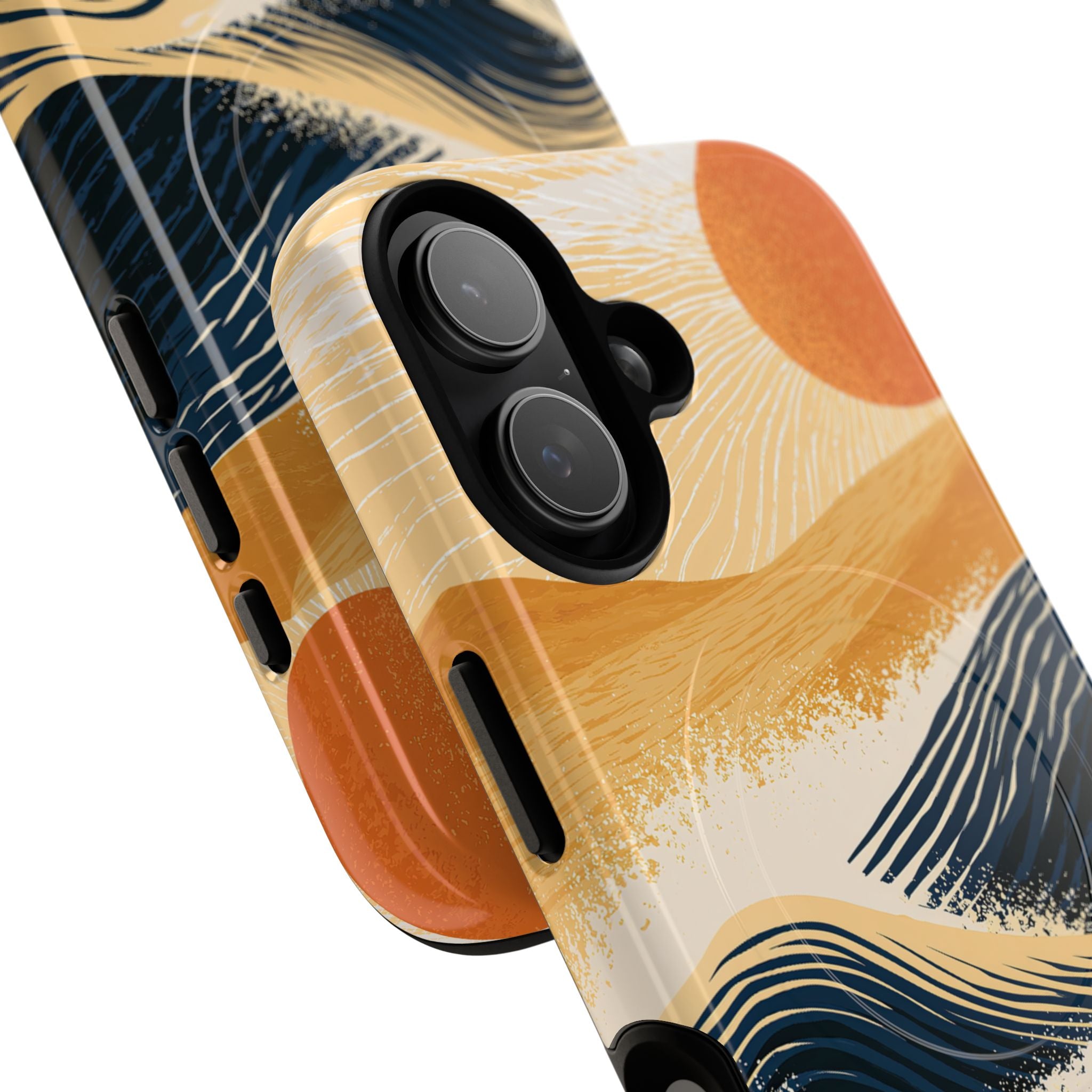 Blue Tough 2.0 Magsafe Phone Case for iPhone - Kyoto Cresting Tide