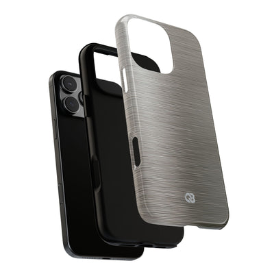 Grey Tough Phone Case for iPhone - Brushed Industrial Steel
