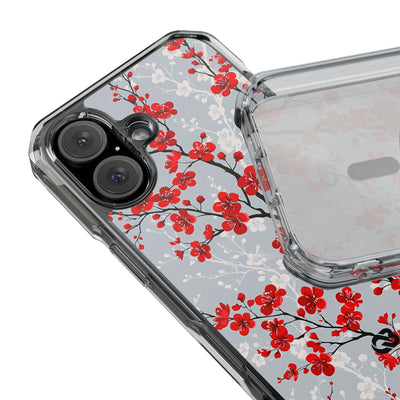 Grey Impact MagSafe Phone Case for iPhone - Crimson Sakura Slate