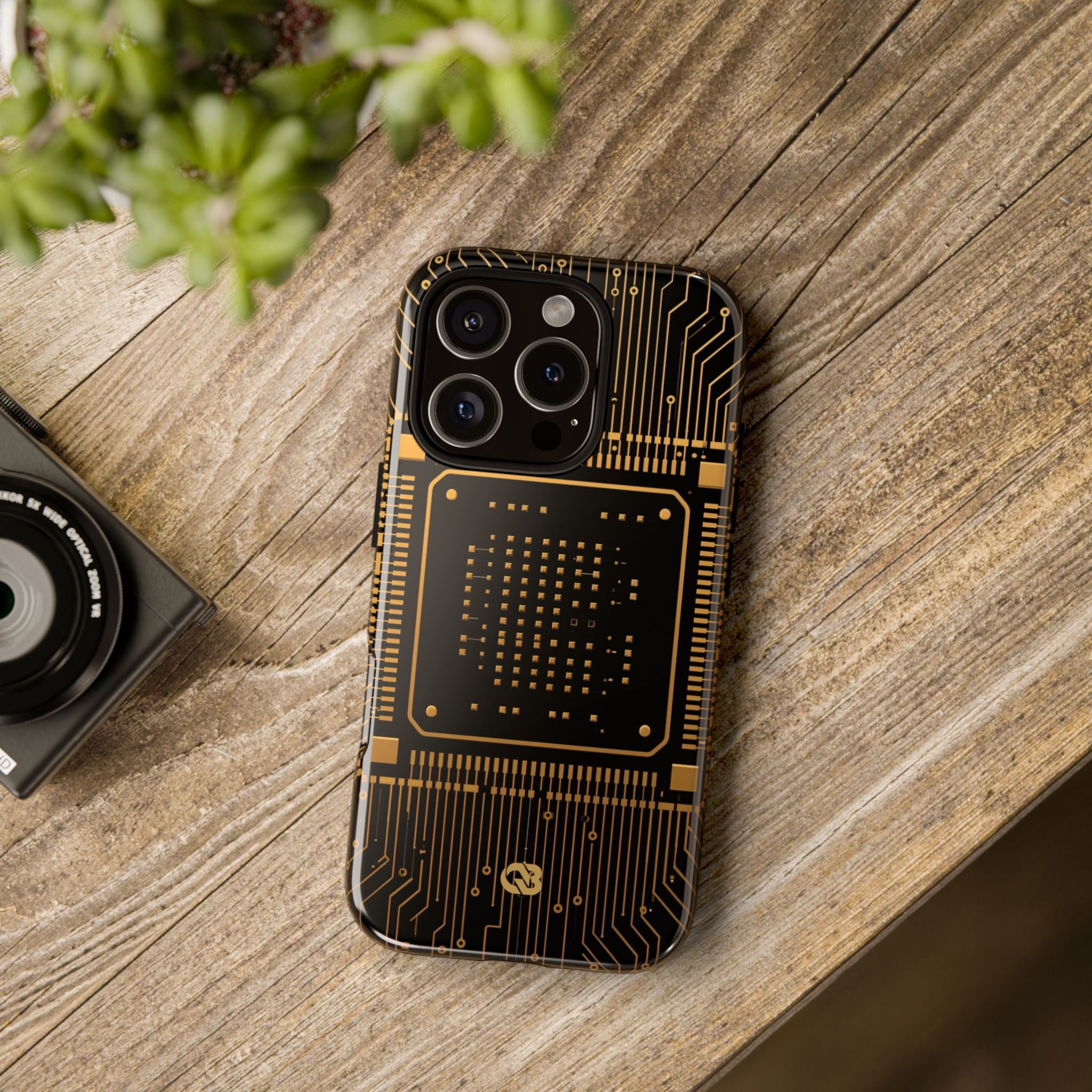 Gold Tough Phone Case for iPhone - Cyber Gold Processor
