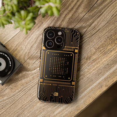 Gold Tough Phone Case for iPhone - Cyber Gold Processor