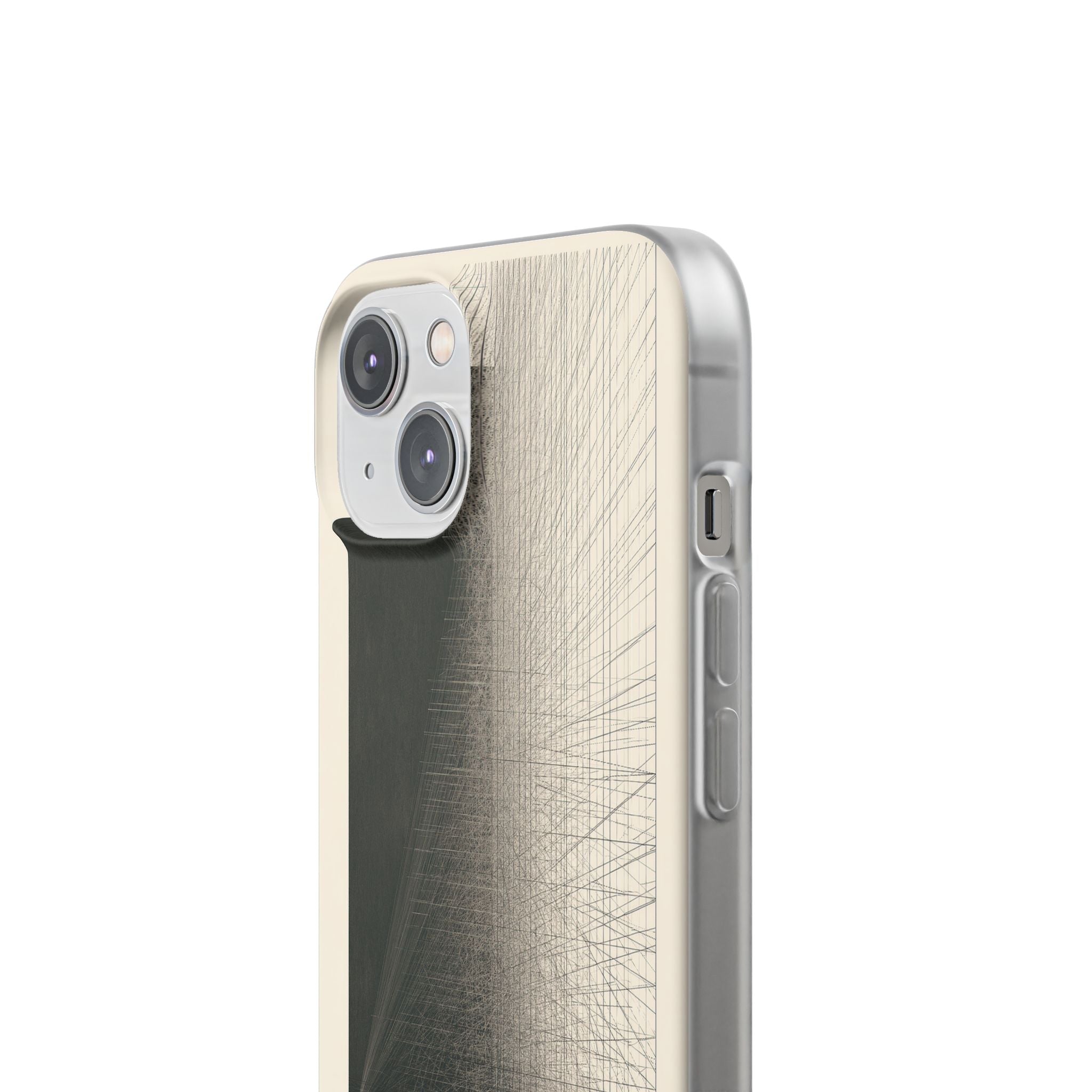 Beige Lite Phone Case for iPhone - Brutalist Graphite Grid