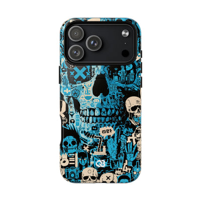 Electric Skull Graffiti · Tough 2.0 Magnetic Phone Case for iPhone · Blue