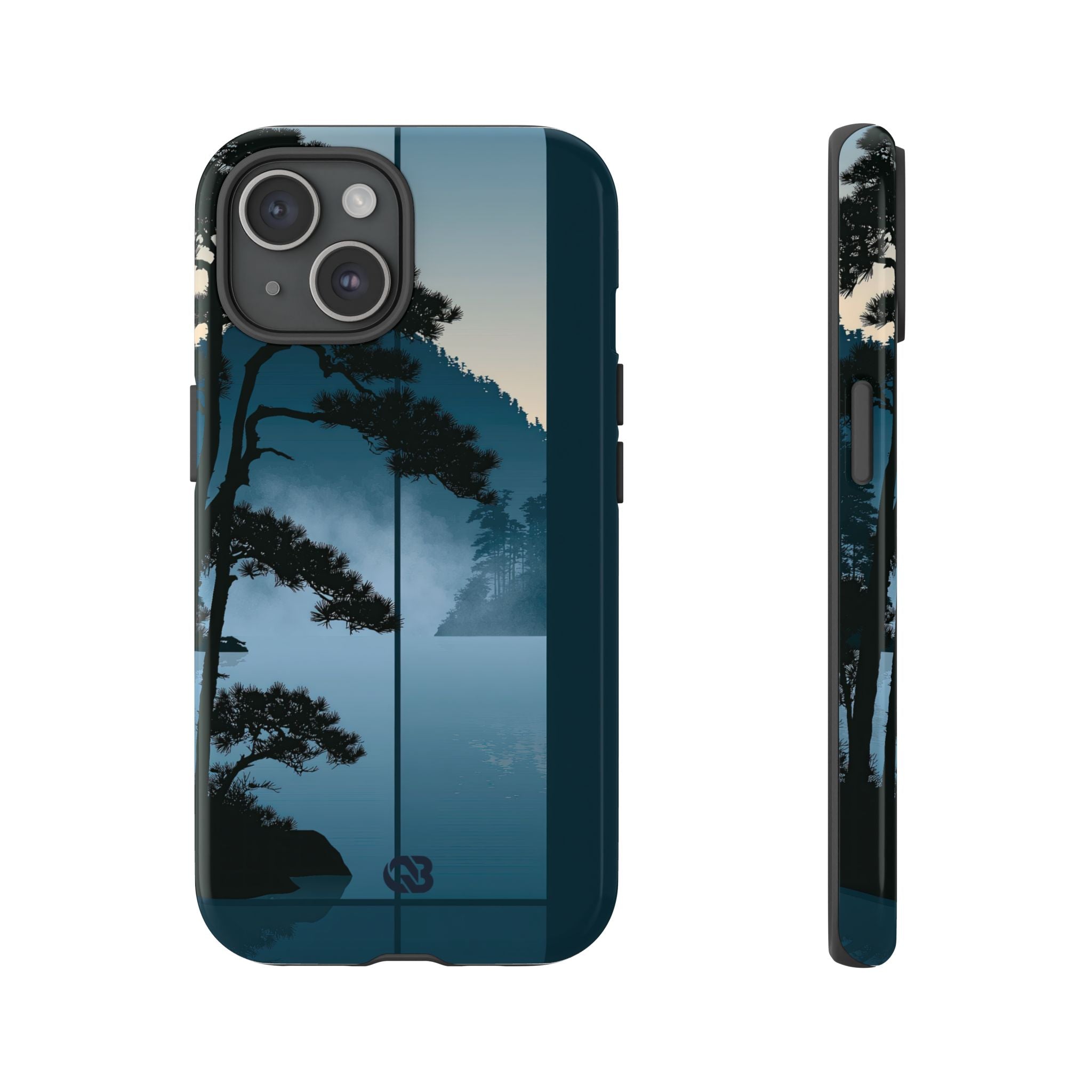 Blue Tough Phone Case for iPhone - Kyoto Mist Pine