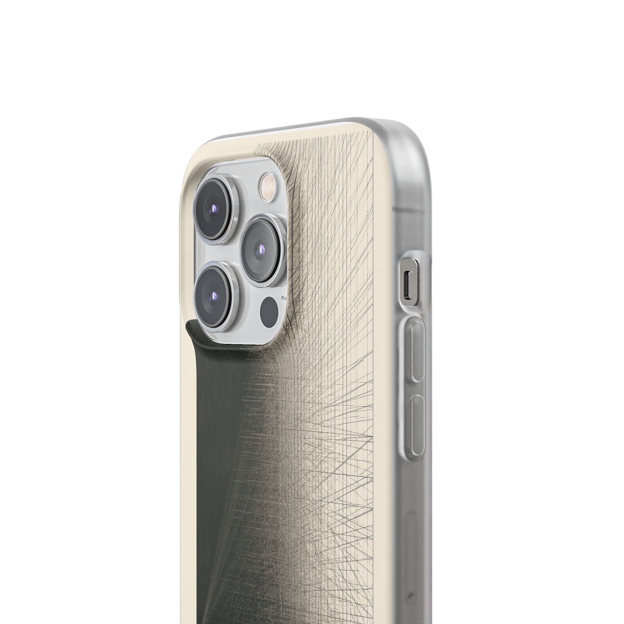 Beige Lite Phone Case for iPhone - Brutalist Graphite Grid