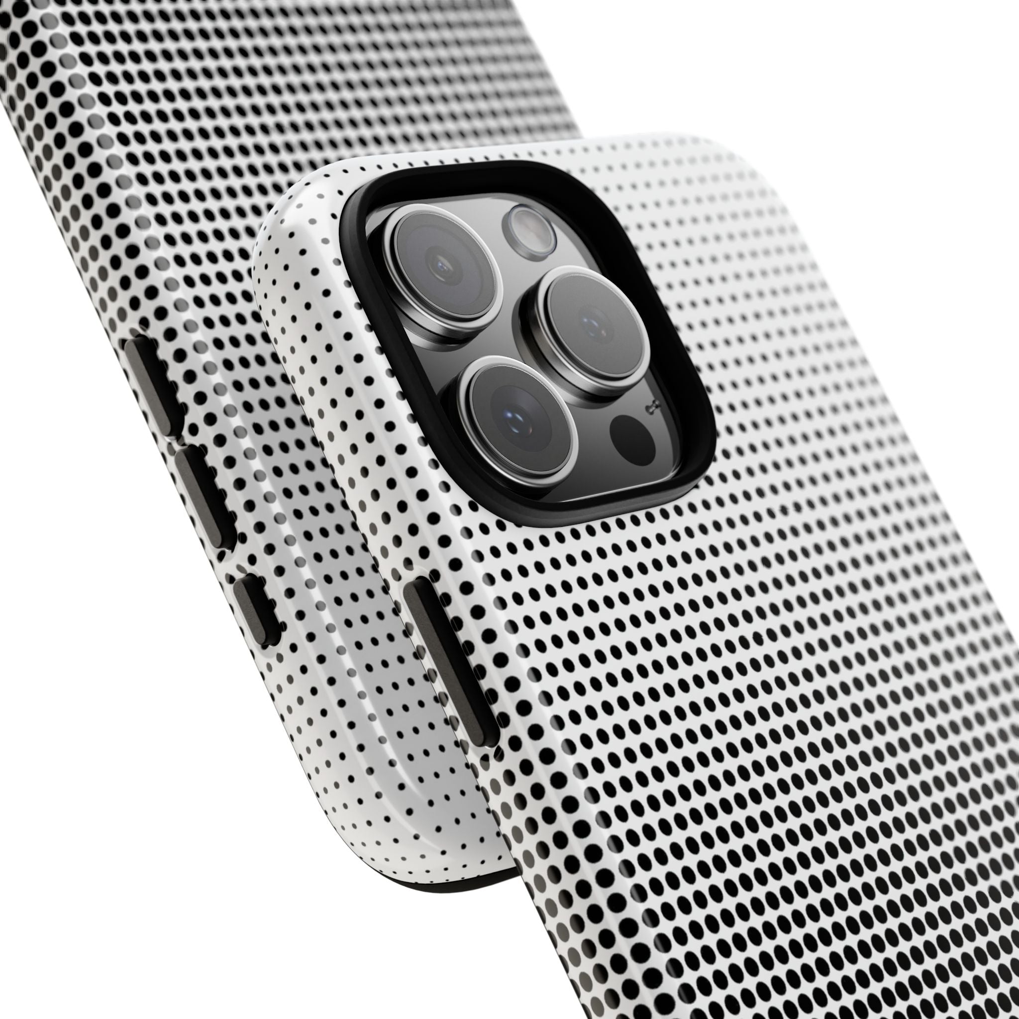 Black Tough Phone Case for iPhone - Obsidian Halftone Flux