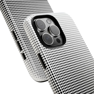 Black Tough Phone Case for iPhone - Obsidian Halftone Flux
