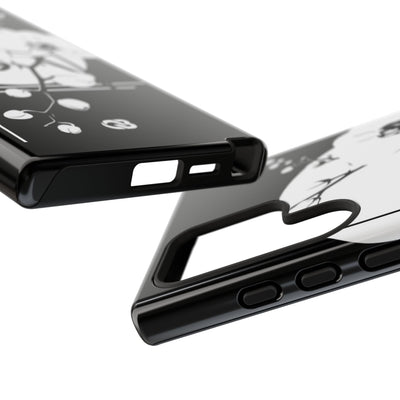 Black Tough Phone Case for Samsung - Lunar Orchid Grid