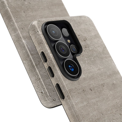 Grey Tough Phone Case for Samsung - Brutalist Stone Grit