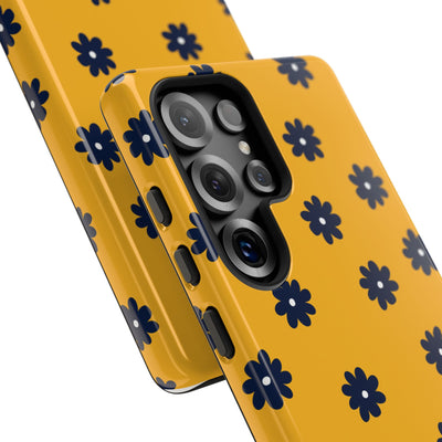 Navy Daisy Mustard · Tough Handyhülle für Samsung