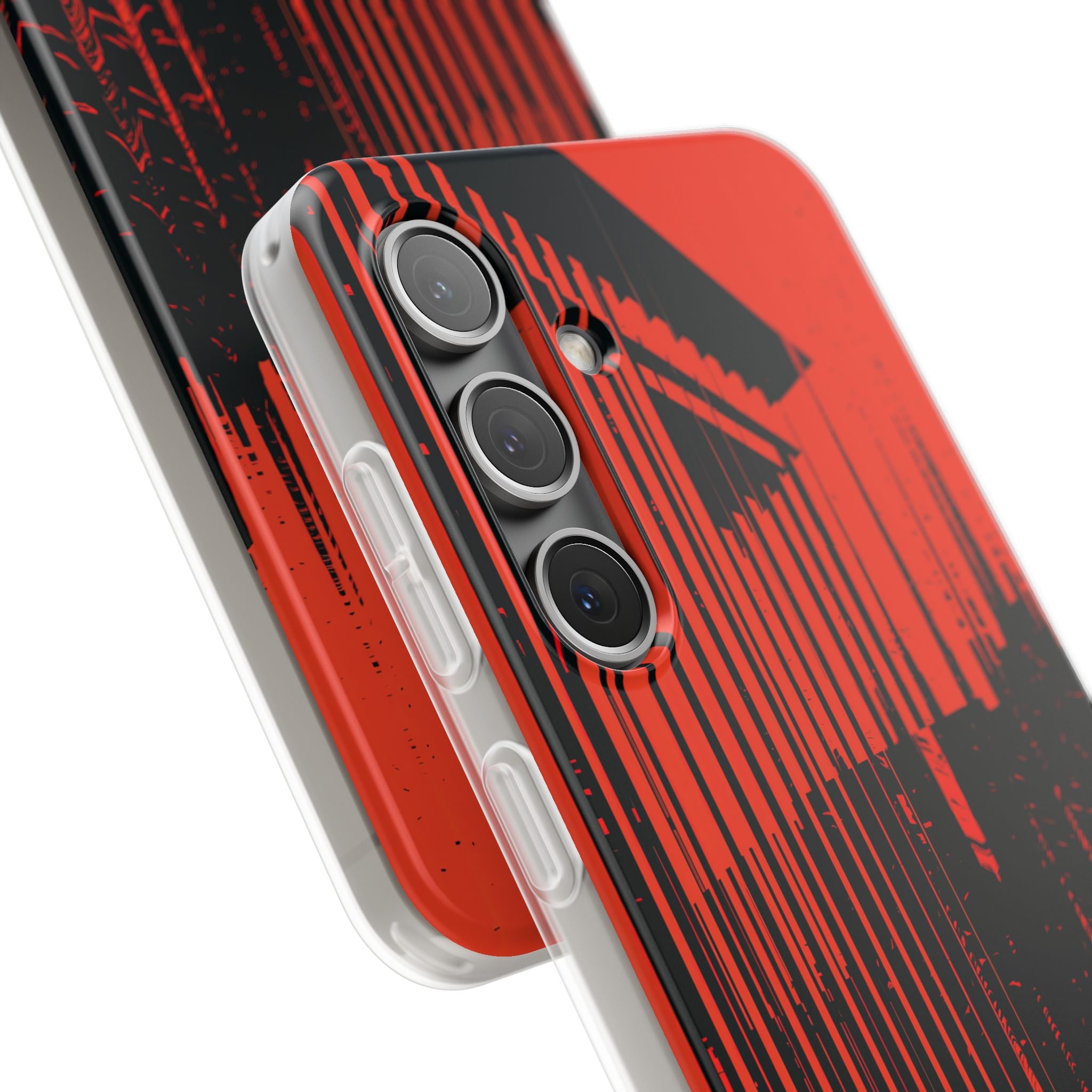 Red Lite Phone Case for Samsung - Crimson Brutalist Distortion