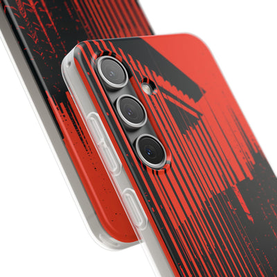 Red Lite Phone Case for Samsung - Crimson Brutalist Distortion