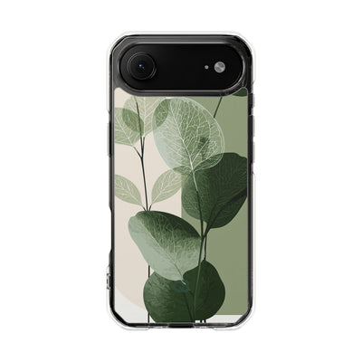 Layered Eucalyptus Study · Clear Impact Magnetic Phone Case for iPhone ·  Green