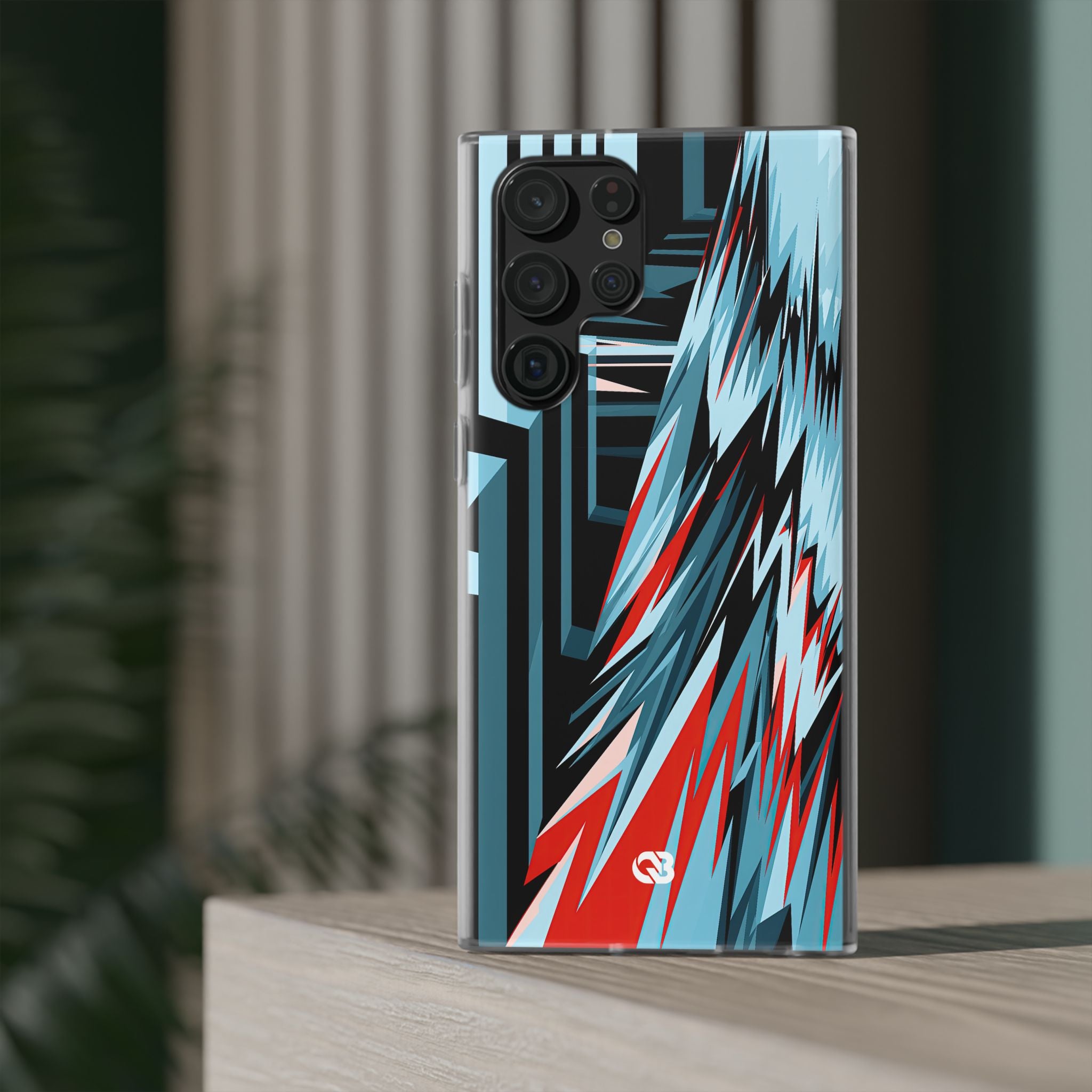 Blue Lite Phone Case for Samsung - Glitch Peak Cyan