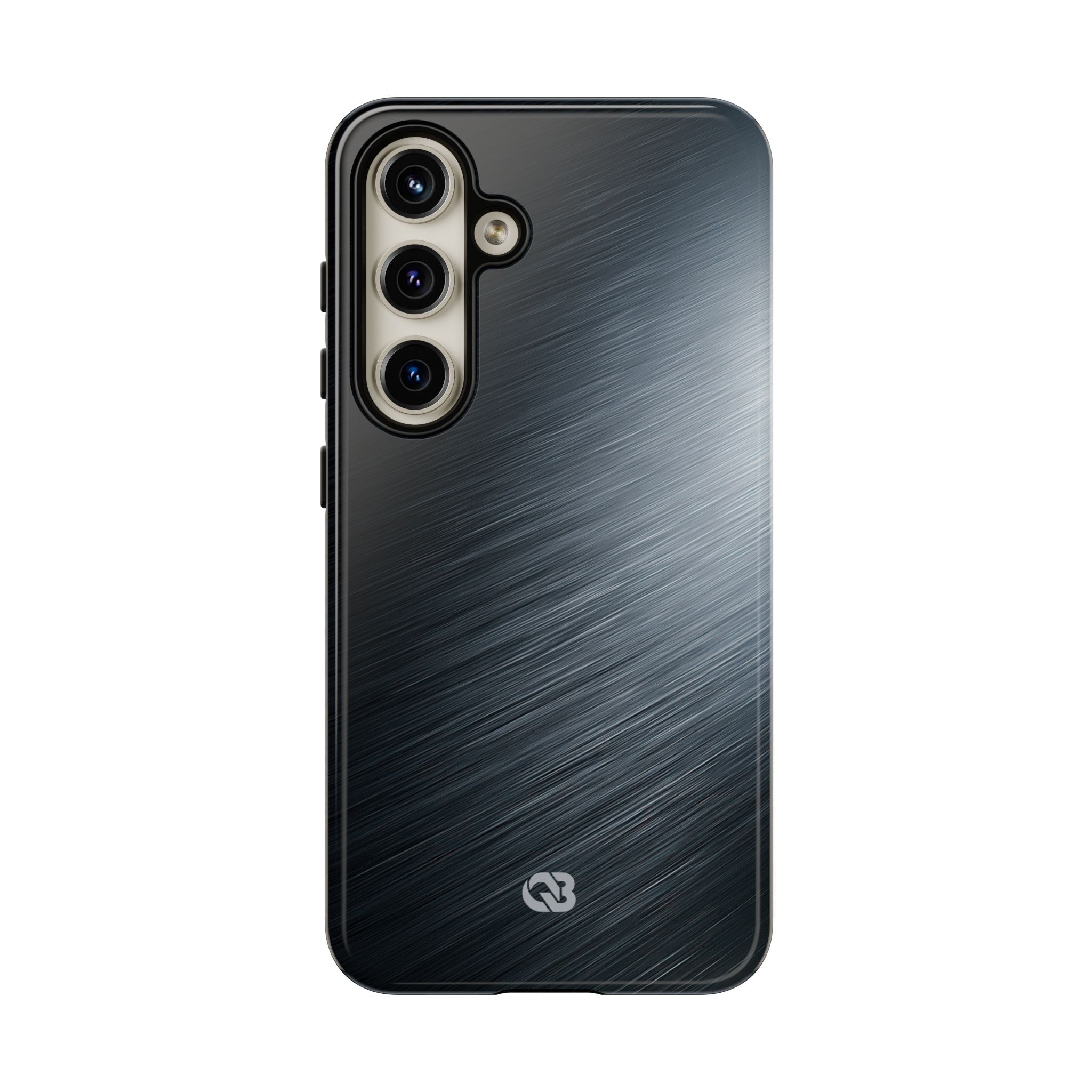 Grey Tough Phone Case for Samsung - Charcoal Brushed Steel