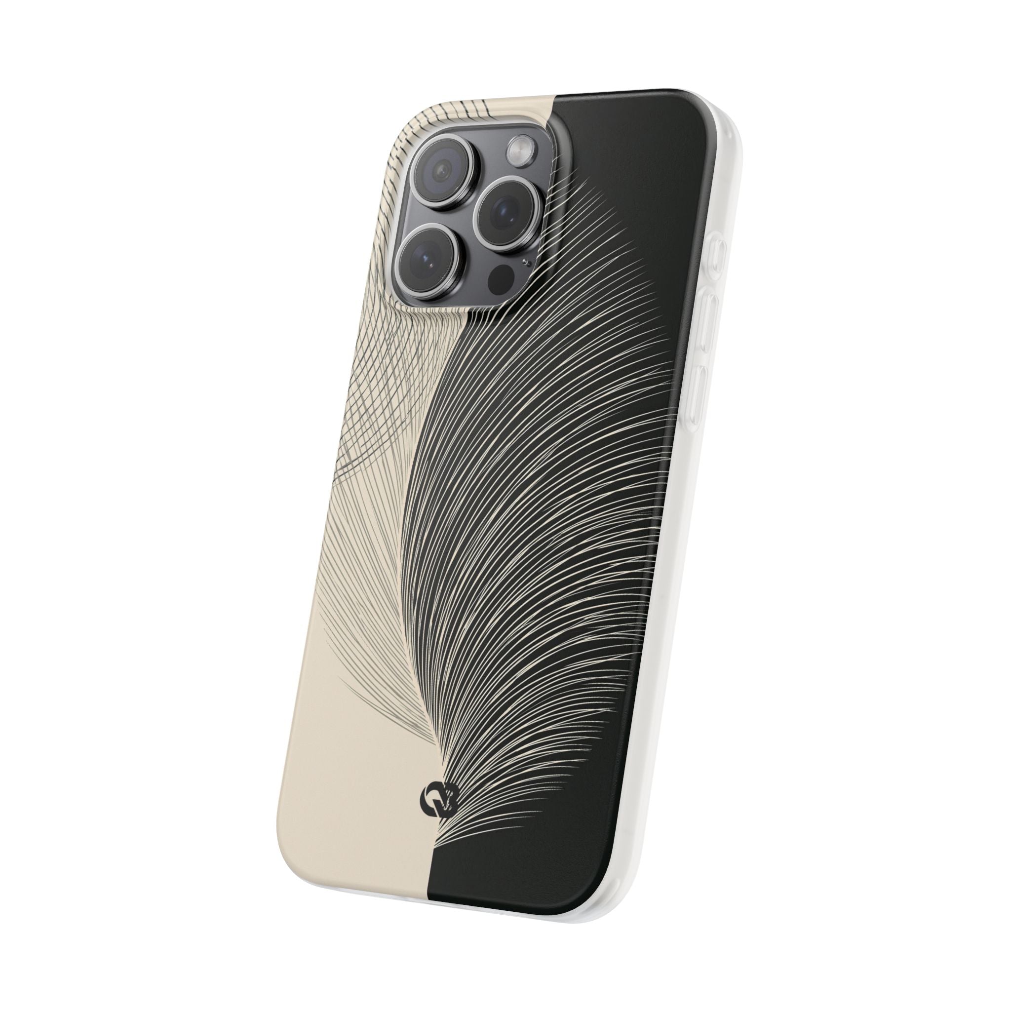 Beige Lite Phone Case for iPhone - Obsidian Cream Plume