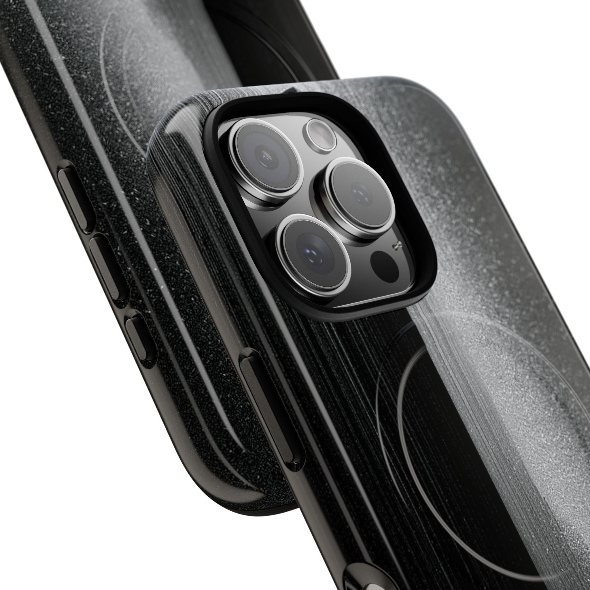 Black Tough 2.0 Magsafe Phone Case for iPhone - Brutalist Pixel Monolith
