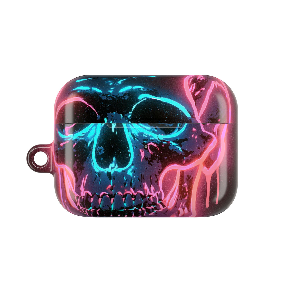 Neon Drip Skull · Hard Case for AirPods & AirPods Pro · Black