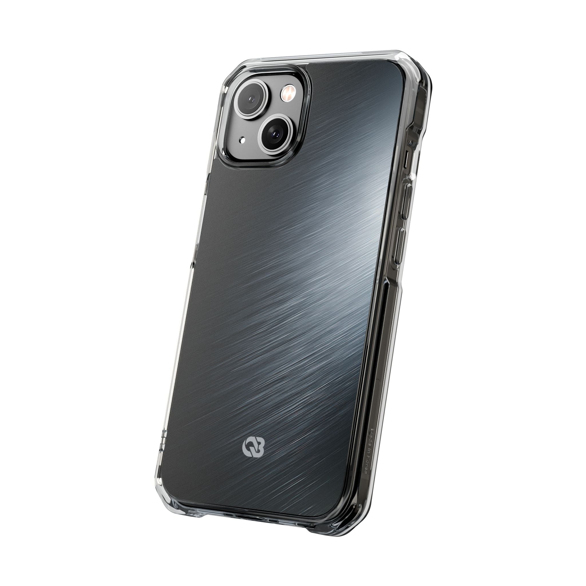 Grey Impact MagSafe Phone Case for iPhone - Charcoal Brushed Steel