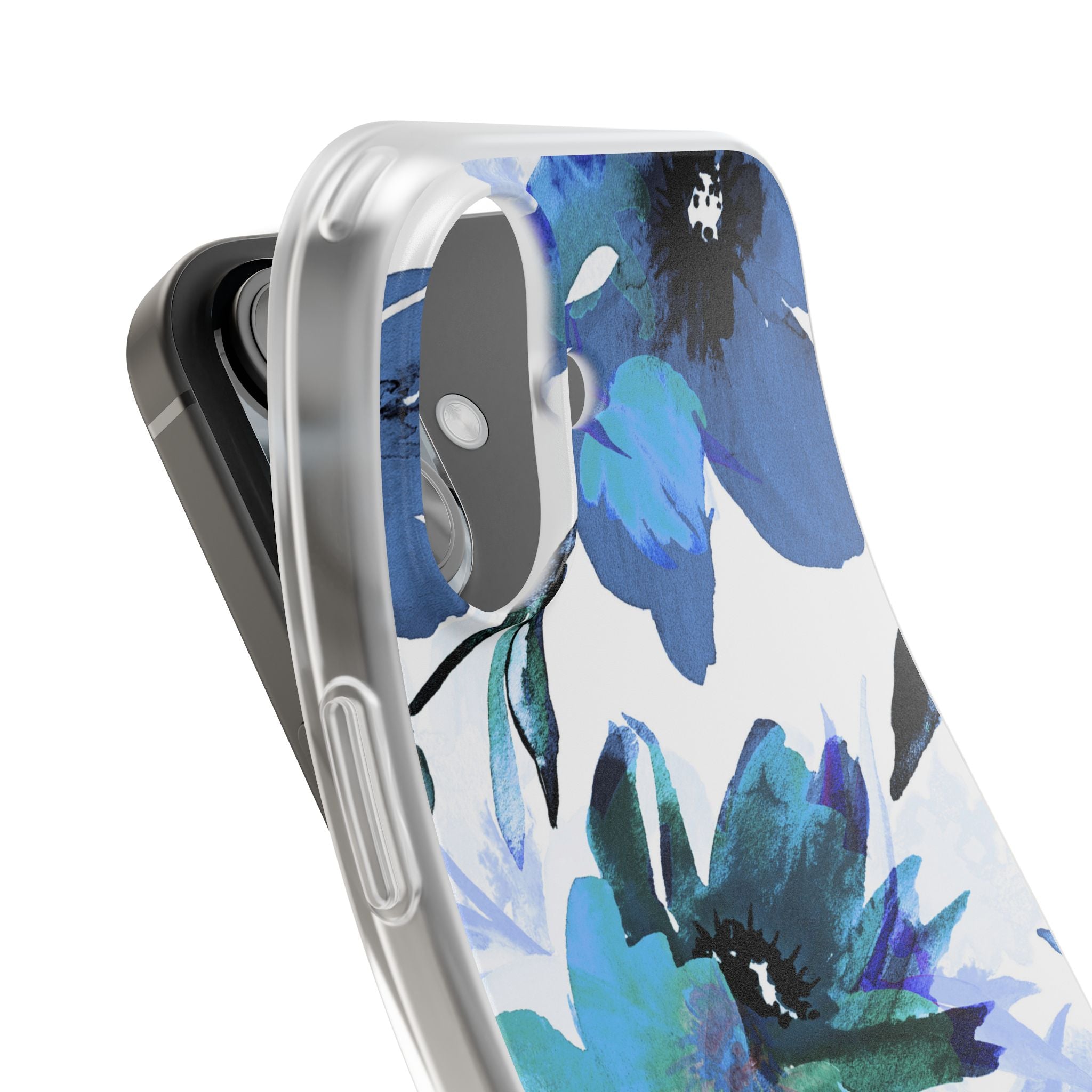 Blue Blossom Radiance iPhone 16 Case - Soft