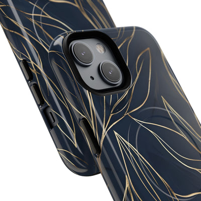 Gilded Navy Foliage · Tough+ Magsafe