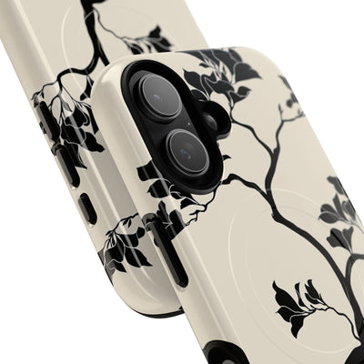 Beige Tough 2.0 Magsafe Phone Case for iPhone - Obsidian Bonsai Silhouette