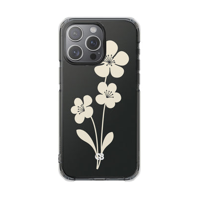 Black Impact MagSafe Phone Case for iPhone - Obsidian Cream Bloom