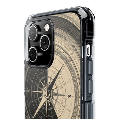 Beige Impact MagSafe Phone Case for iPhone - Obsidian Nautical Blueprint