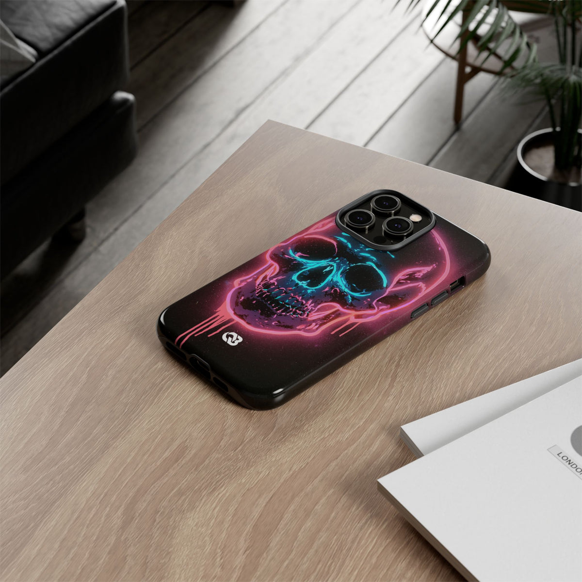 Neon Drip Skull · Tough Phone Case for iPhone · Black