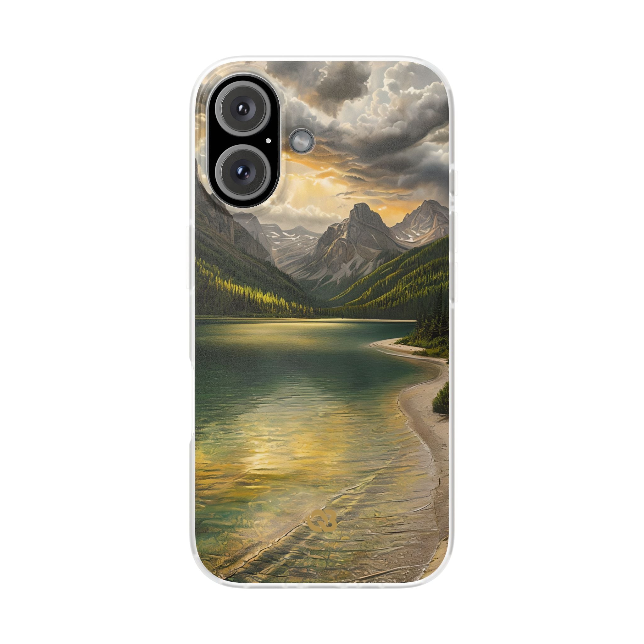 Gilded Mountain Lake · Soft Phone Case for iPhone