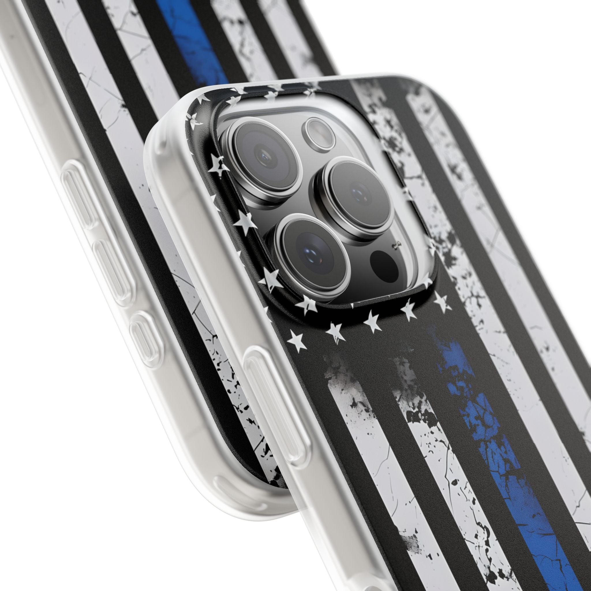 Gritty Cobalt Flag · Soft Phone Case for iPhone