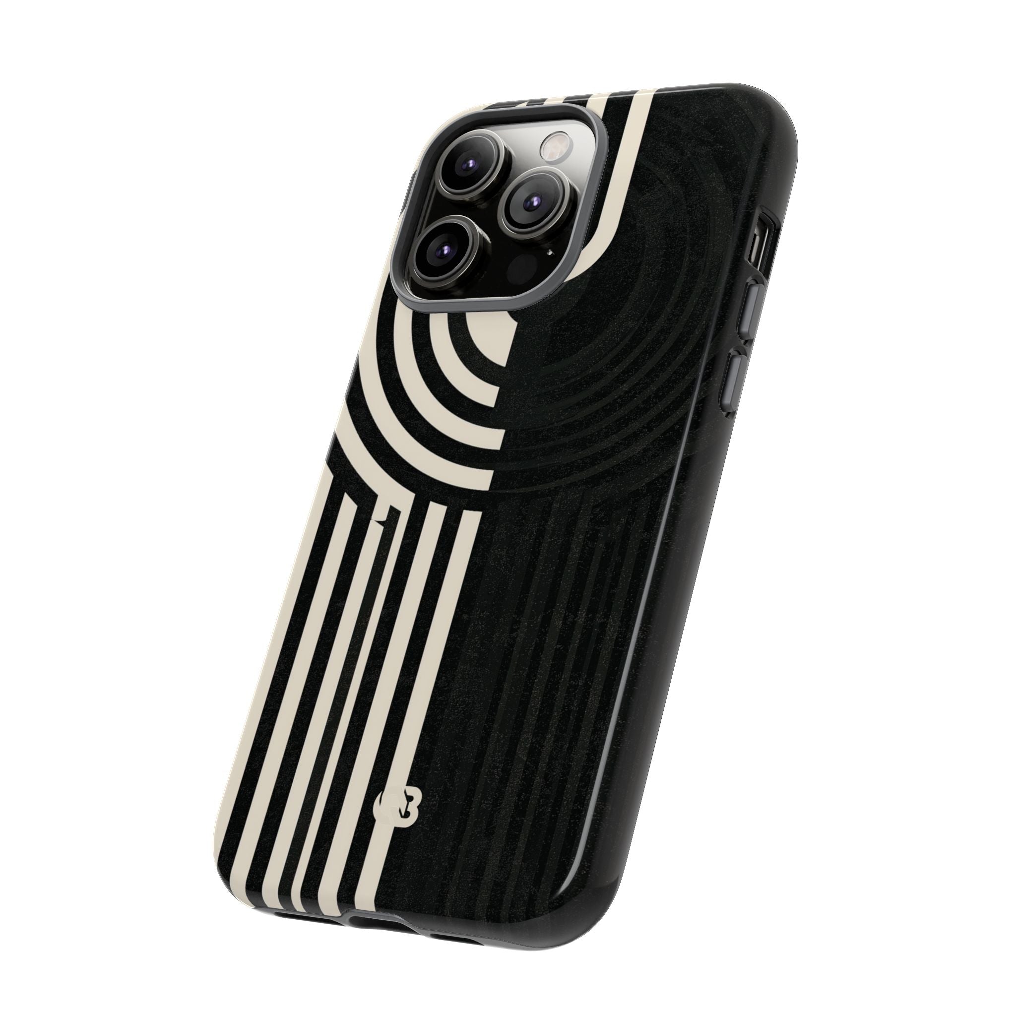 Beige Tough Phone Case for iPhone - Monolith Ivory Signal