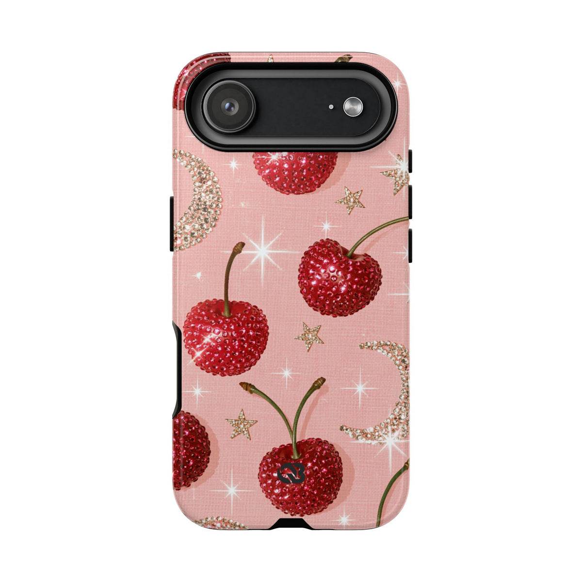 Bedazzled Ruby Cherries · Tough Phone Case for iPhone · Pink