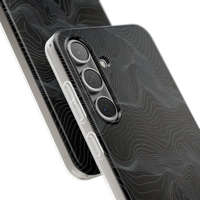 Black Lite Phone Case for Samsung - Obsidian Topo Wireframe