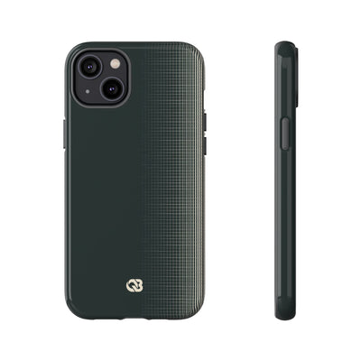 Grey Tough Phone Case for iPhone - Charcoal Tech Grid
