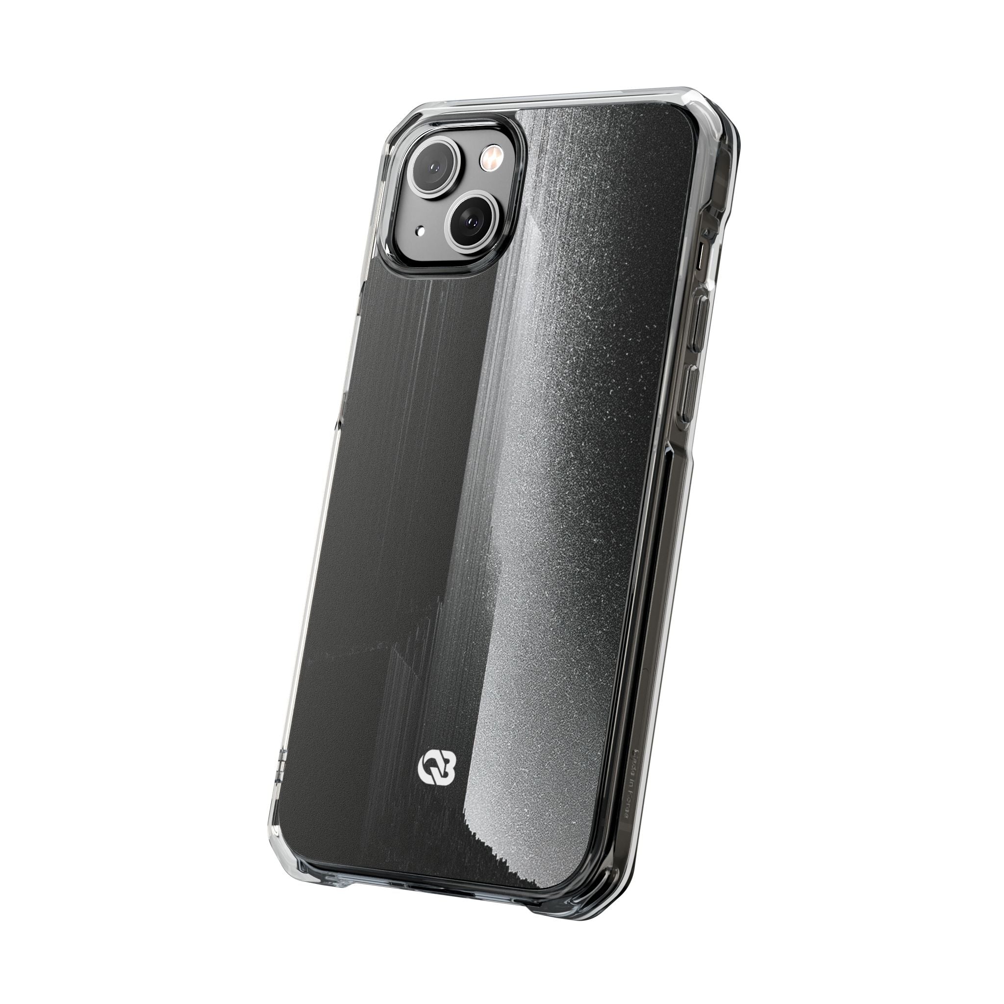 Black Impact MagSafe Phone Case for iPhone - Brutalist Pixel Monolith