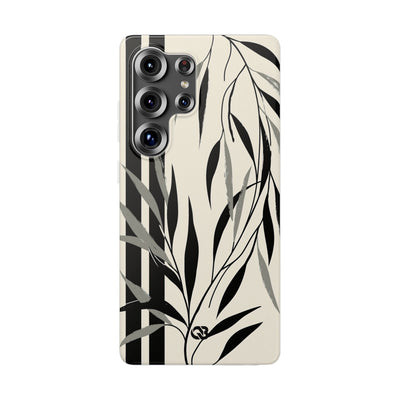Beige Lite Phone Case for Samsung - Soot Leaf Sketch