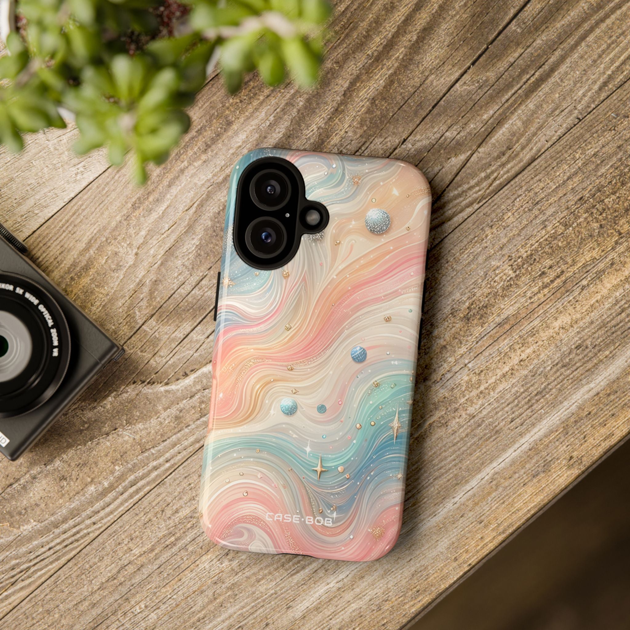 Iridescent Swirls iPhone 16 Case - Tough