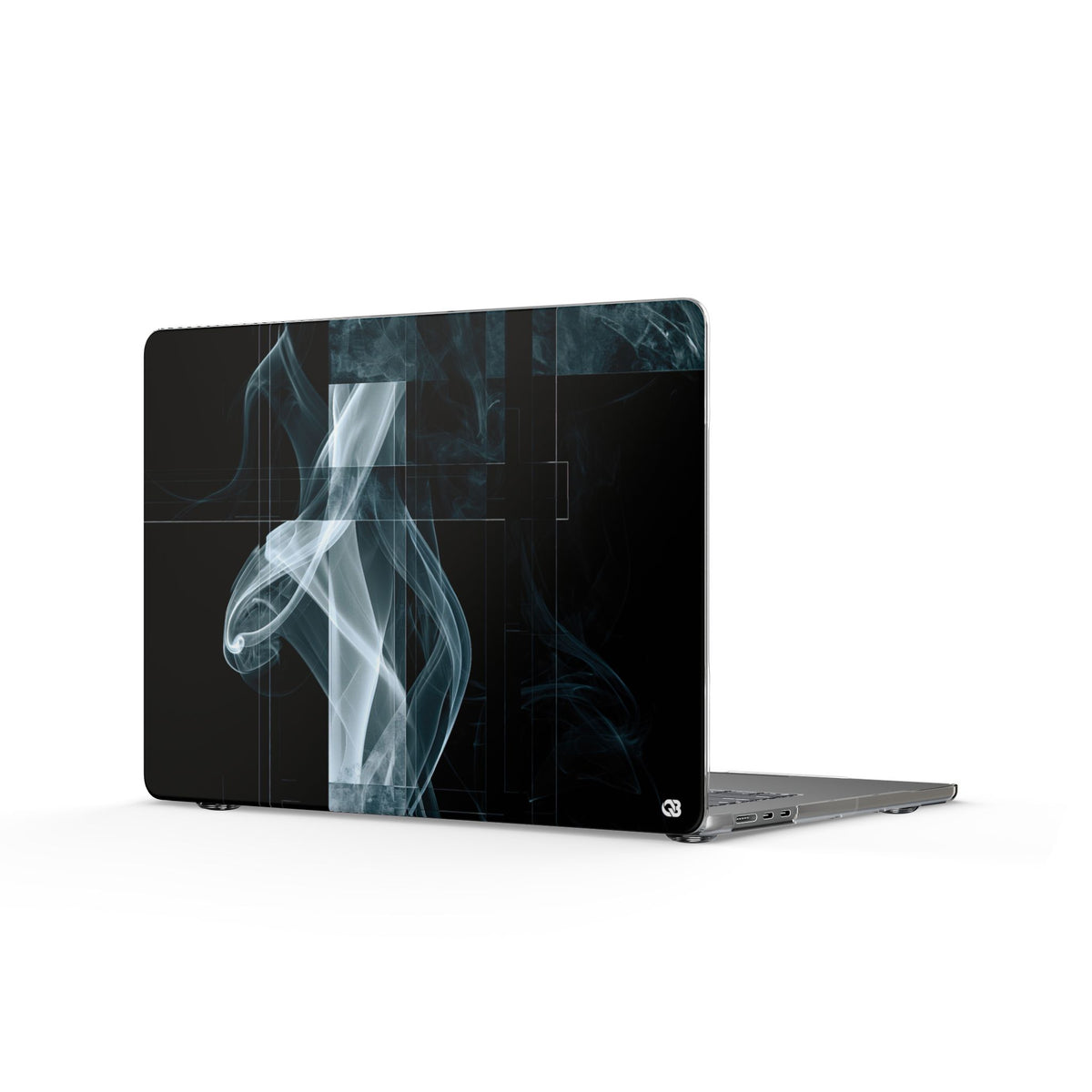 Fractured Smoke · Clear Hard Case for MacBook · Black