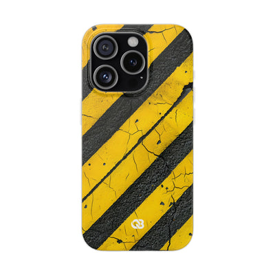 Cracked Hazard Stripes · Soft Phone Case for iPhone