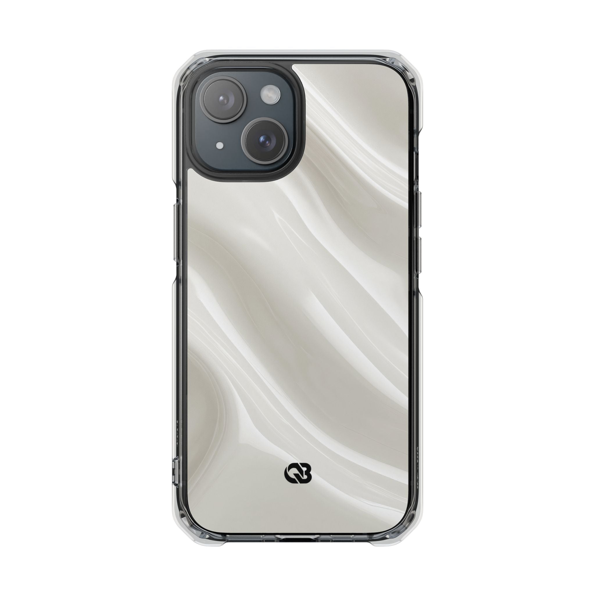 White Impact MagSafe Phone Case for iPhone - Polished Ivory Wave