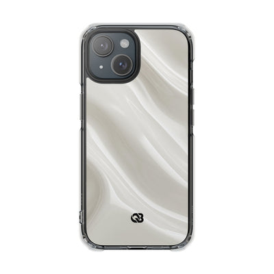 White Impact MagSafe Phone Case for iPhone - Polished Ivory Wave