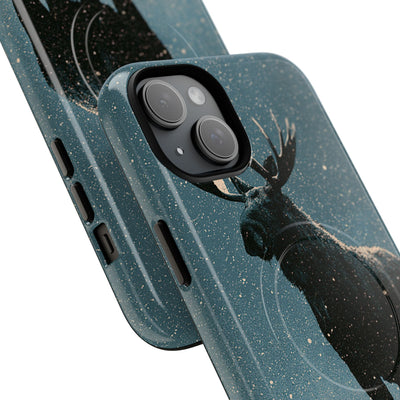 Nordic Boreal Moose · Tough 2.0 Magnetic Phone Case for iPhone · Blue