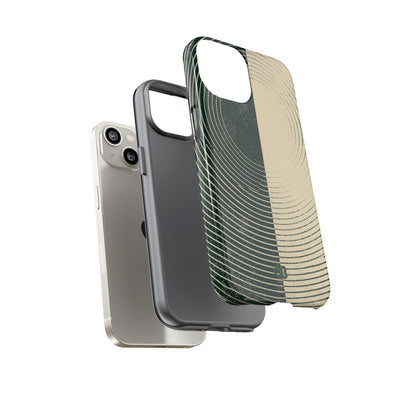 Green Tough Phone Case for iPhone - Evergreen Split Grain