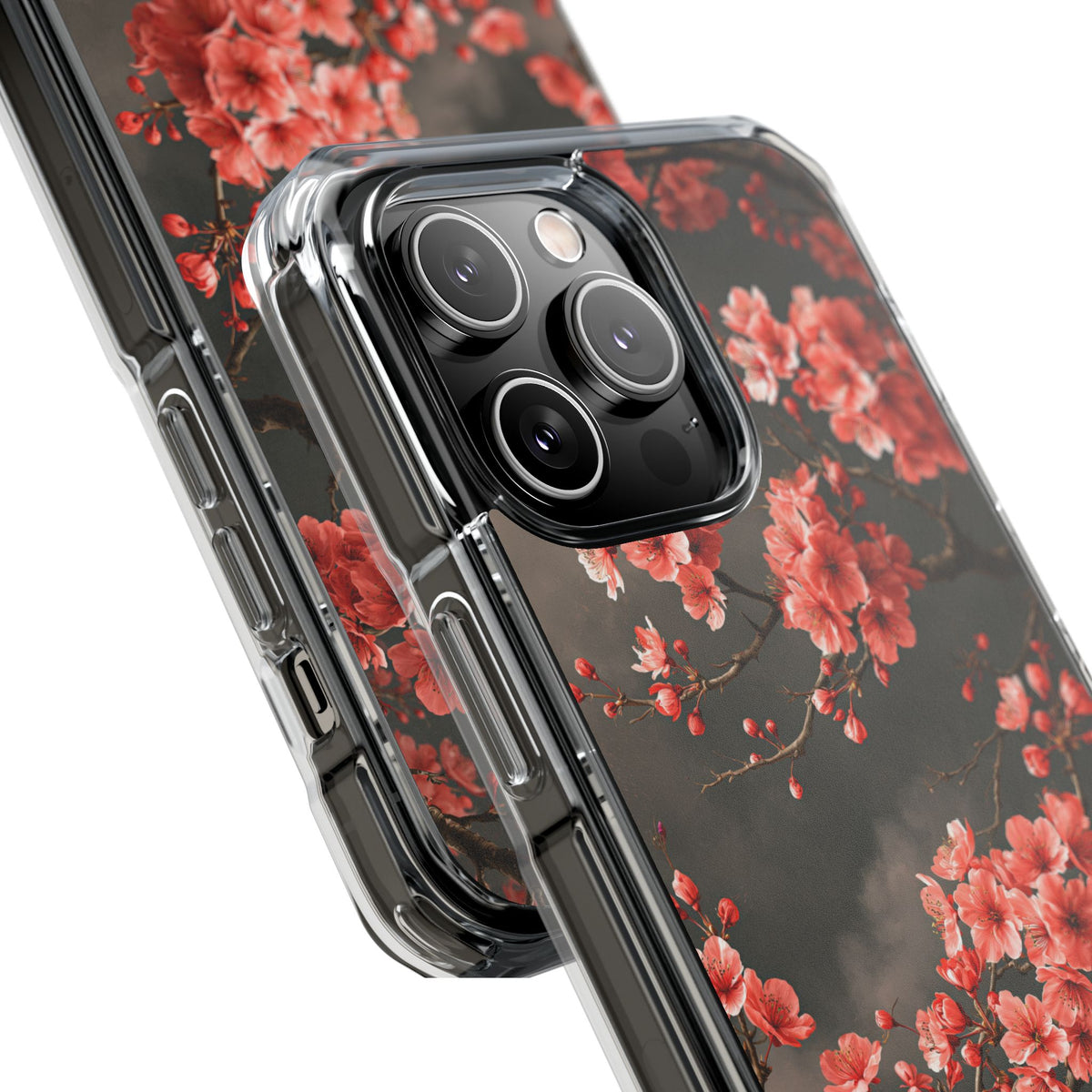 Midnight Sakura Blossom · Clear Impact Magnetic Phone Case for iPhone ·  Pink