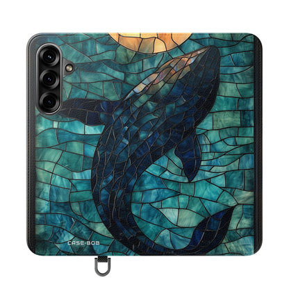 Sininen valas mosaiikki - Samsung S25+ Case - lompakko