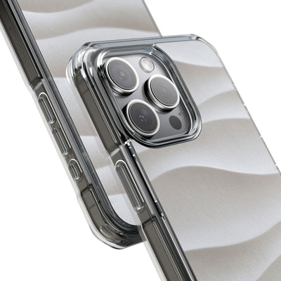 Sculpted Dune Relief · Clear Impact Magnetic Phone Case for iPhone ·  White