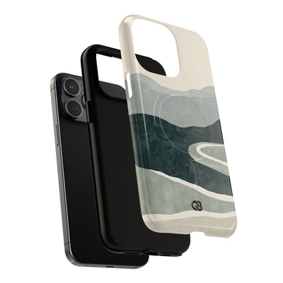 Green Tough 2.0 Magsafe Phone Case for iPhone - Misty Sage Valley