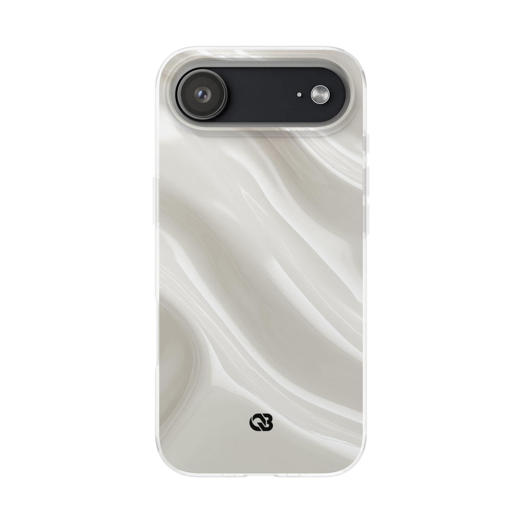 White Lite Phone Case for iPhone - Polished Ivory Wave