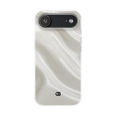 White Lite Phone Case for iPhone - Polished Ivory Wave